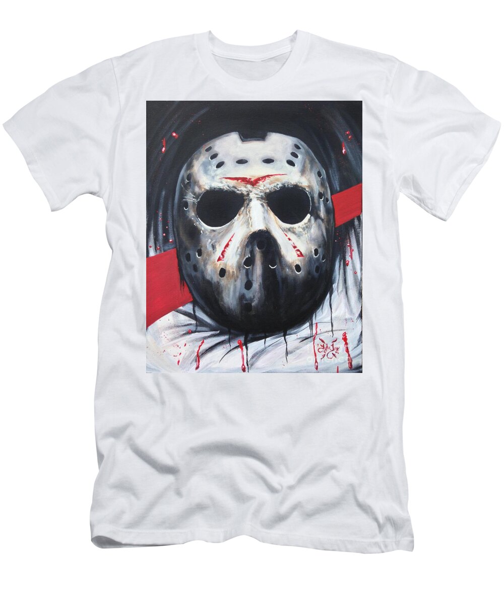Jason T-Shirt featuring the painting Trash polka Jason v2.0 by Tyler Haddox