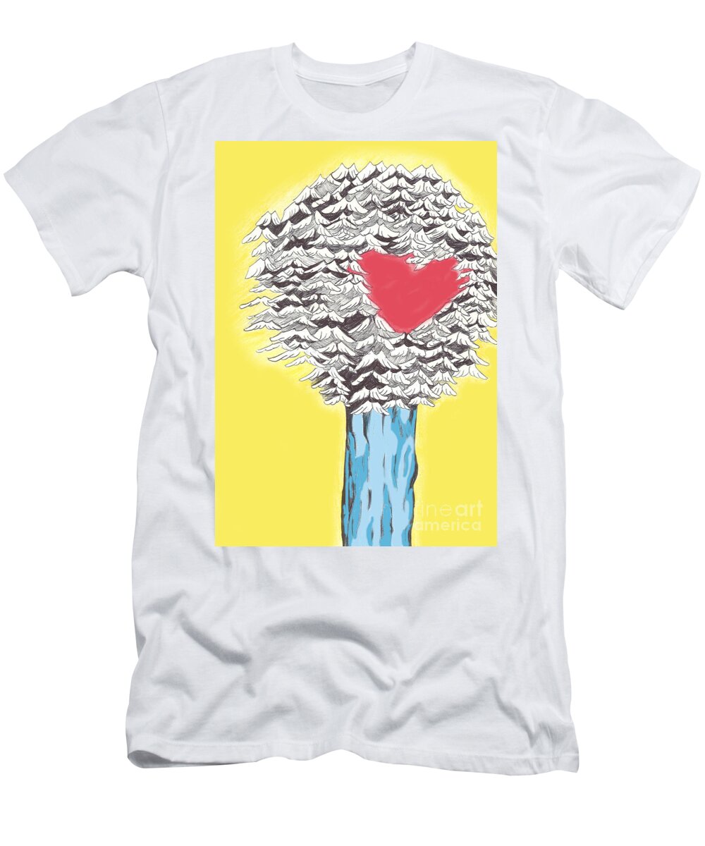 Love T-Shirt featuring the digital art Tree Feathers by Curtis Sikes