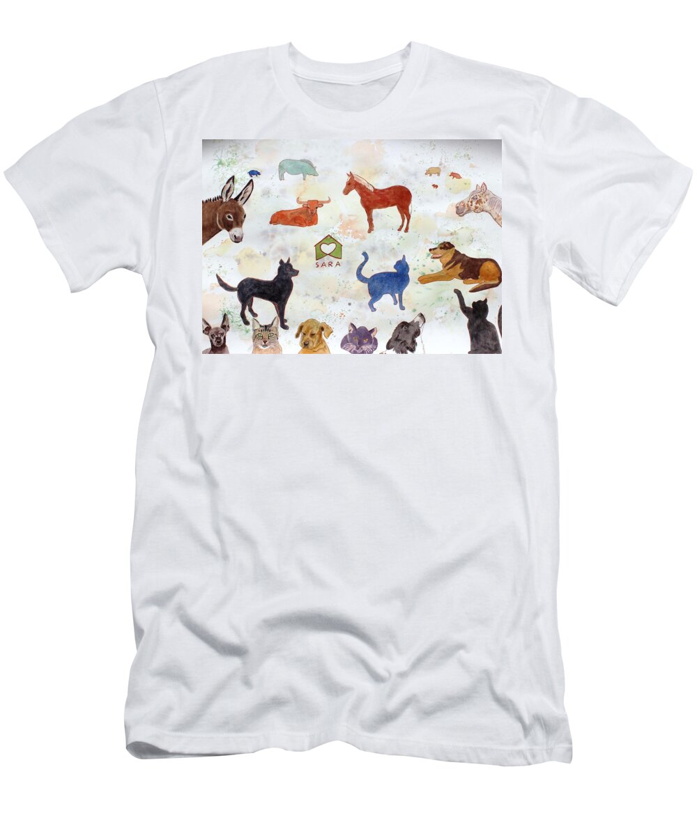 Horse T-Shirt featuring the painting Tribute to Tracy by Vera Smith