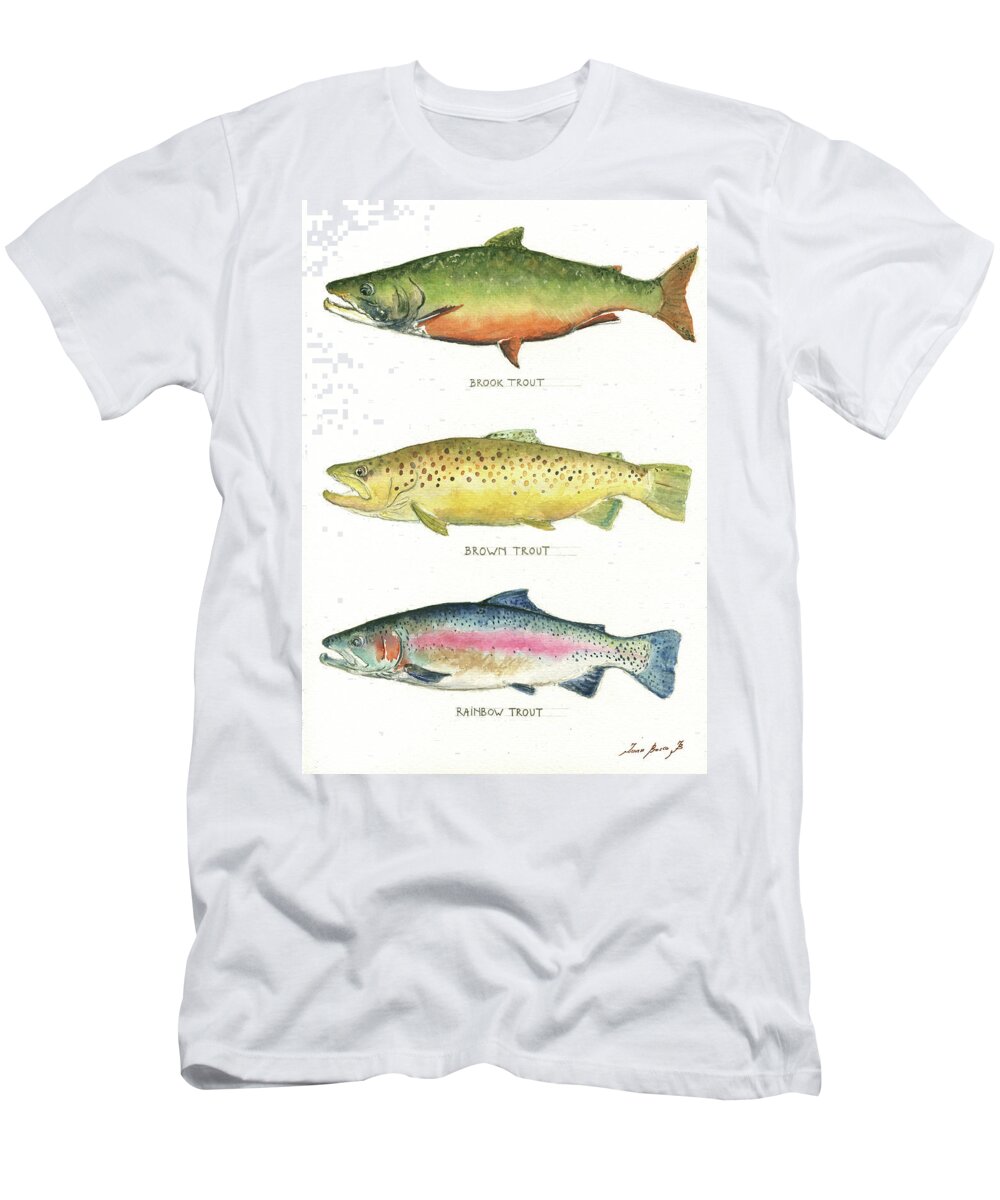 Trout species T-Shirt by Juan Bosco - Pixels Merch