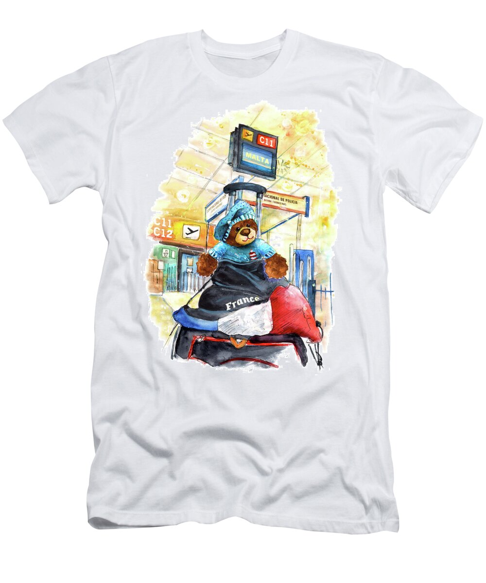 Travel T-Shirt featuring the painting Truffle McFurry On His Way To Malta by Miki De Goodaboom