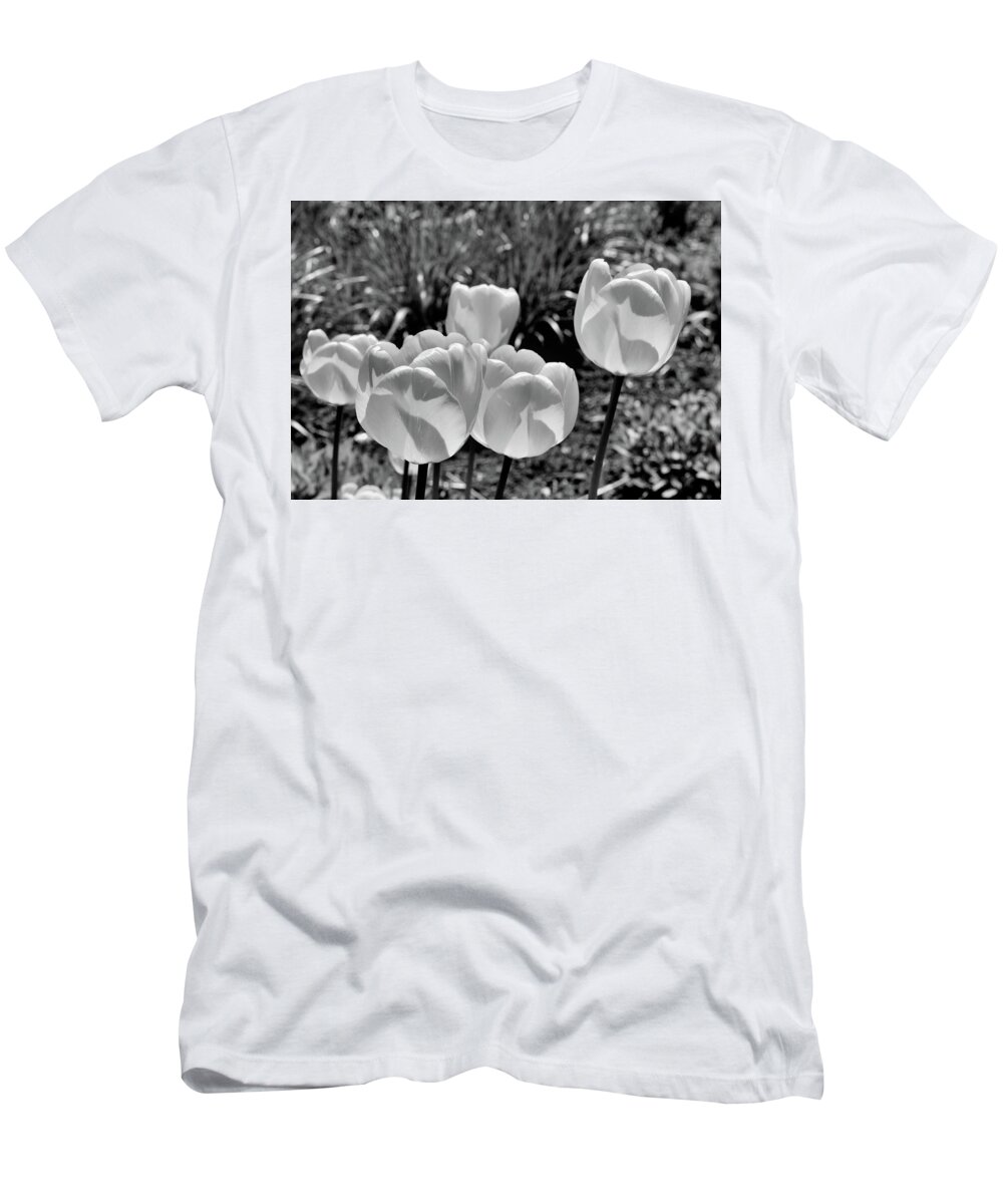 Black And White T-Shirt featuring the photograph Tulips 2 by Lyle Crump
