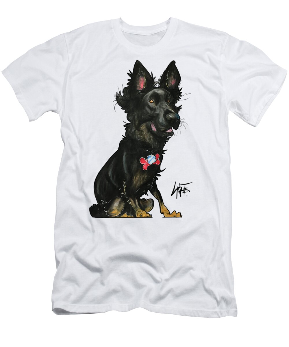 Turner T-Shirt featuring the drawing Turner 3943 by Canine Caricatures By John LaFree