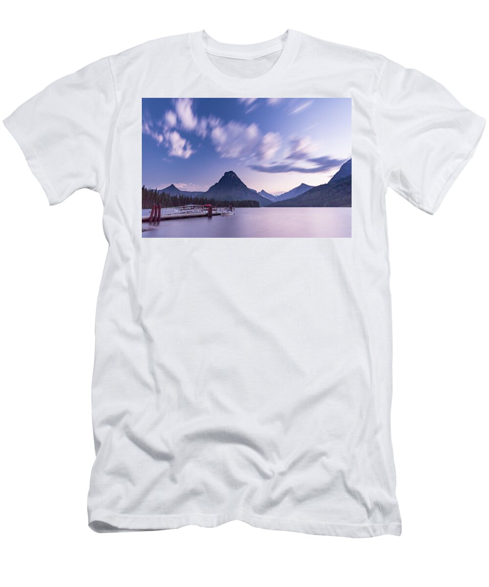 Clements Mountain T-Shirt featuring the photograph two medicine lake, MT 1 by Mati Krimerman