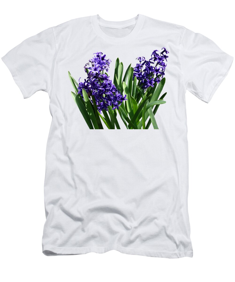 Hyacinth T-Shirt featuring the photograph Two Purple Hyacinths by Susan Savad