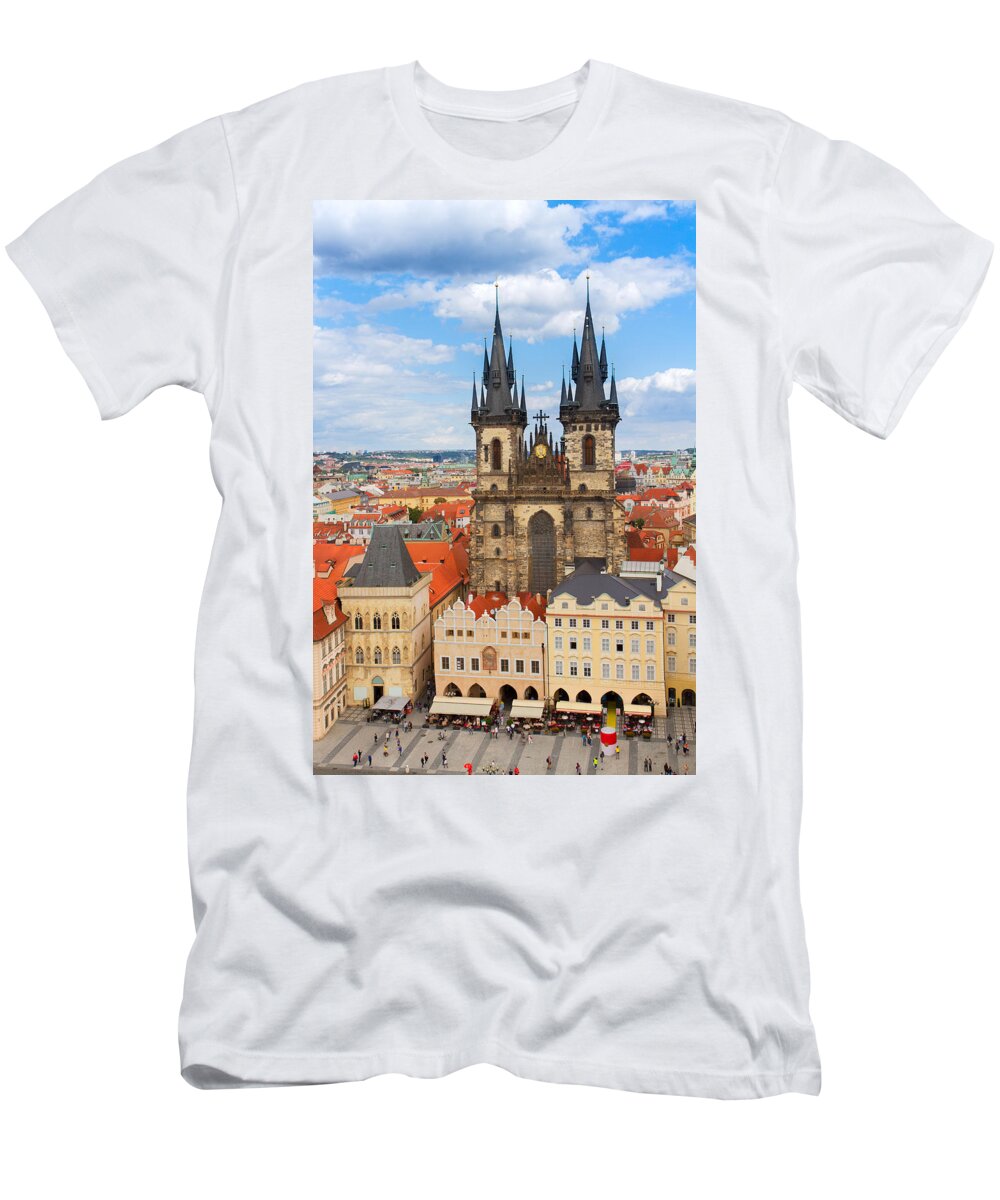 Prague T-Shirt featuring the photograph Tyn Cathedral in Prague by Anastasy Yarmolovich