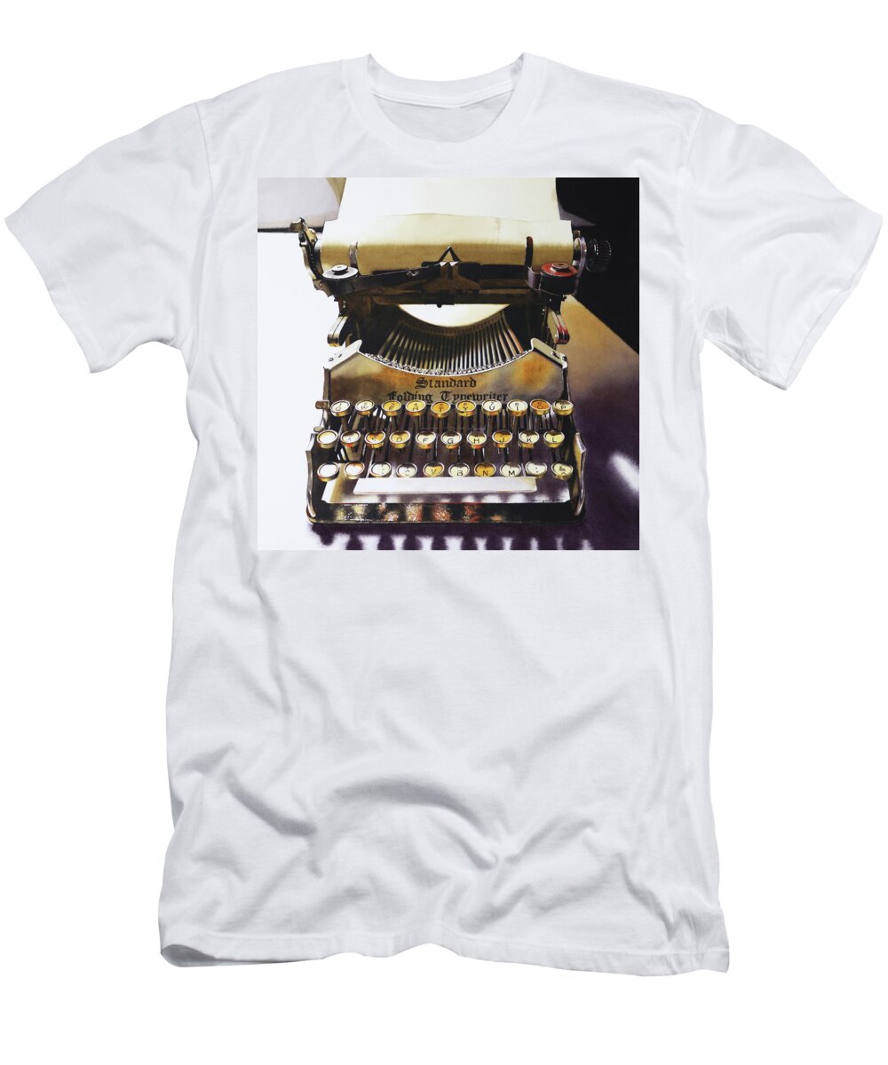 Typewriter T-Shirt featuring the painting Typewritering by Denny Bond