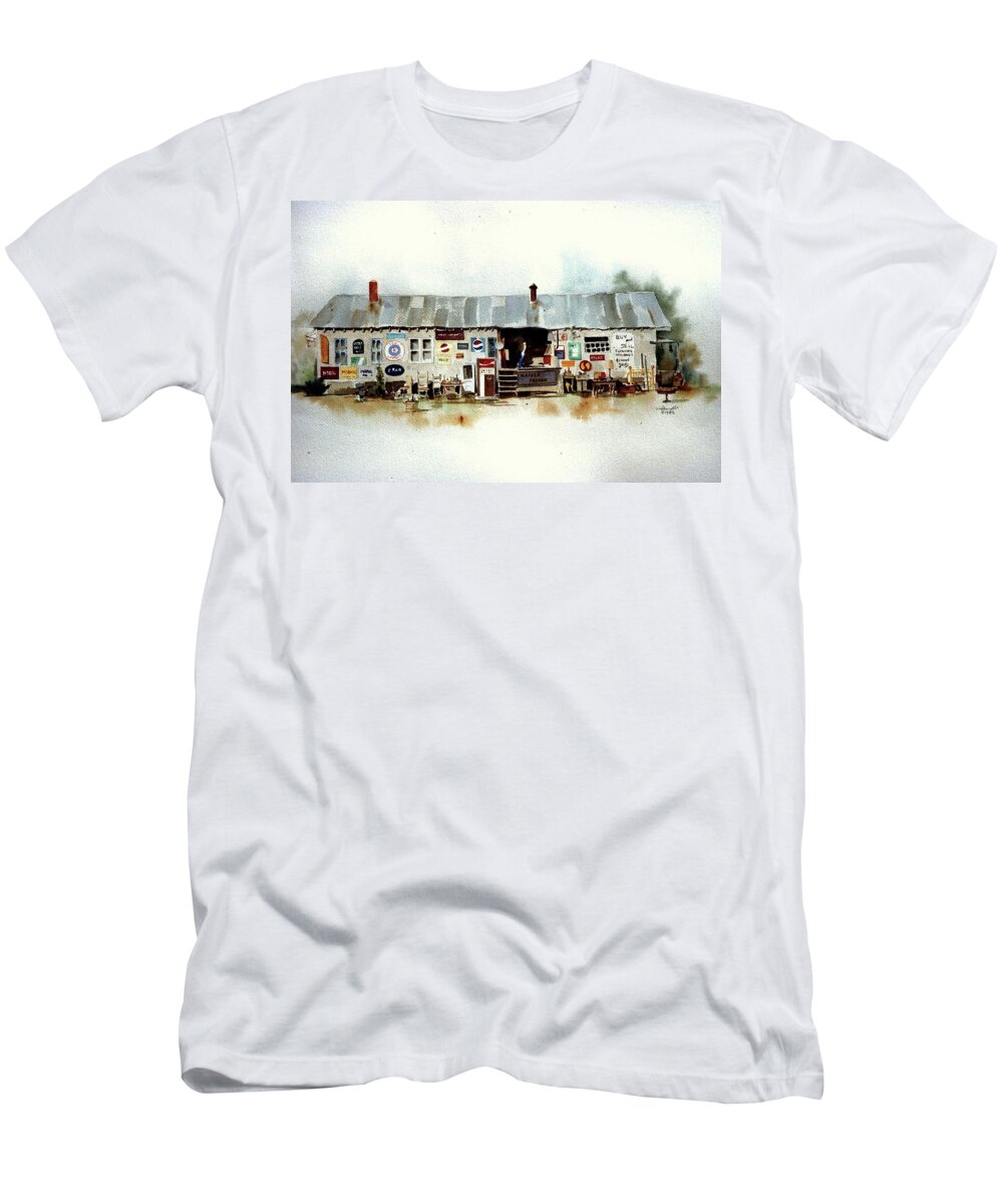 Watercolor Rendering Of Roadside Used Furniture Store. T-Shirt featuring the painting Used Furniture by William Renzulli