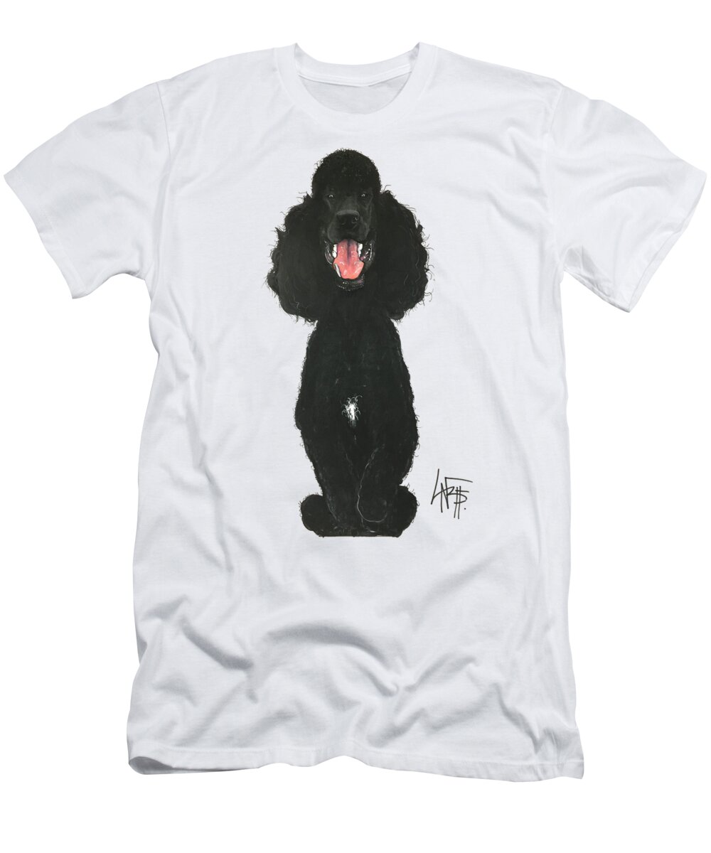 Pet Portrait T-Shirt featuring the drawing Vance 3011 by Canine Caricatures By John LaFree