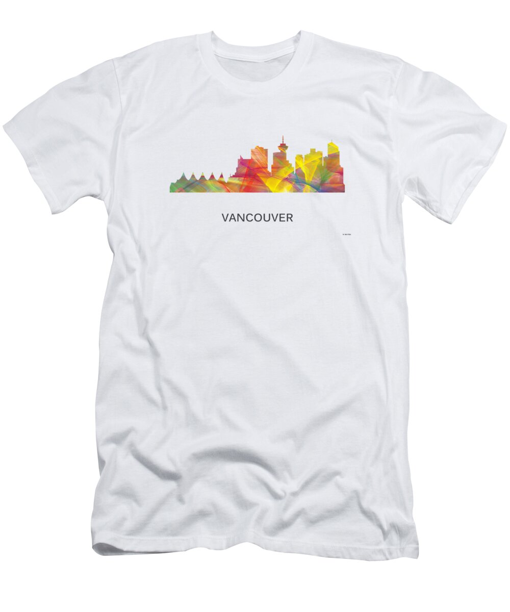 Vancouver B.c. Skyline T-Shirt featuring the digital art Vancouver B.C. Skyline by Marlene Watson
