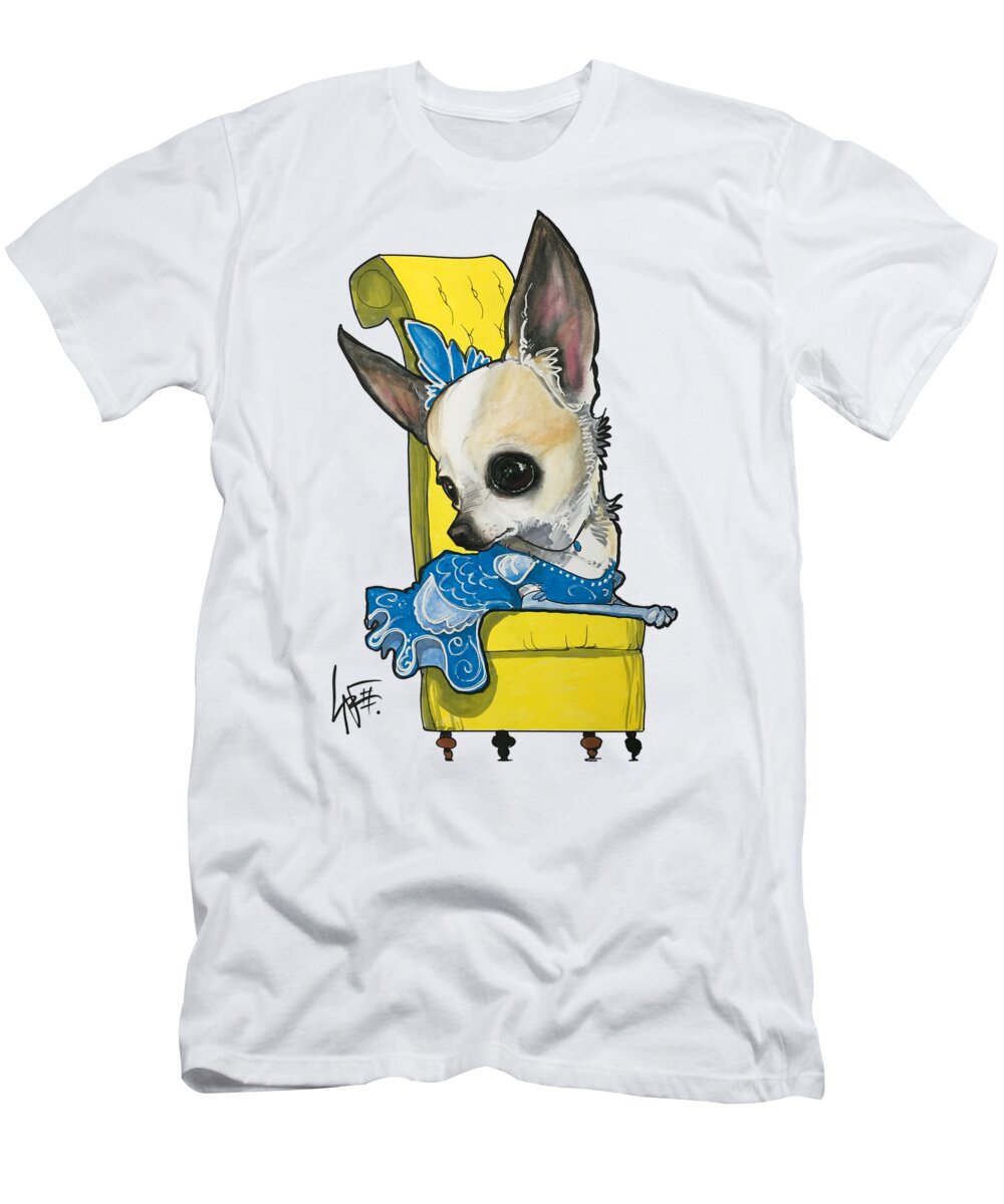 Chihuahua T-Shirt featuring the drawing Vasquez 19-1008 by Canine Caricatures By John LaFree