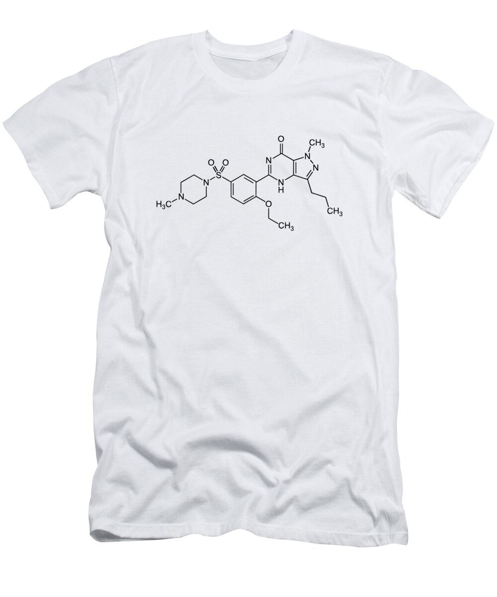 Viagra T-Shirt featuring the digital art Viagra Molecular Structure Vintage by Nikki Marie Smith