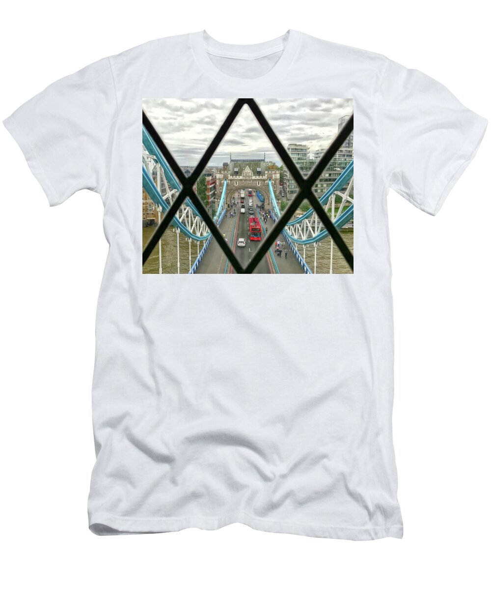 Bridge T-Shirt featuring the photograph View from a bridge by Nora Martinez