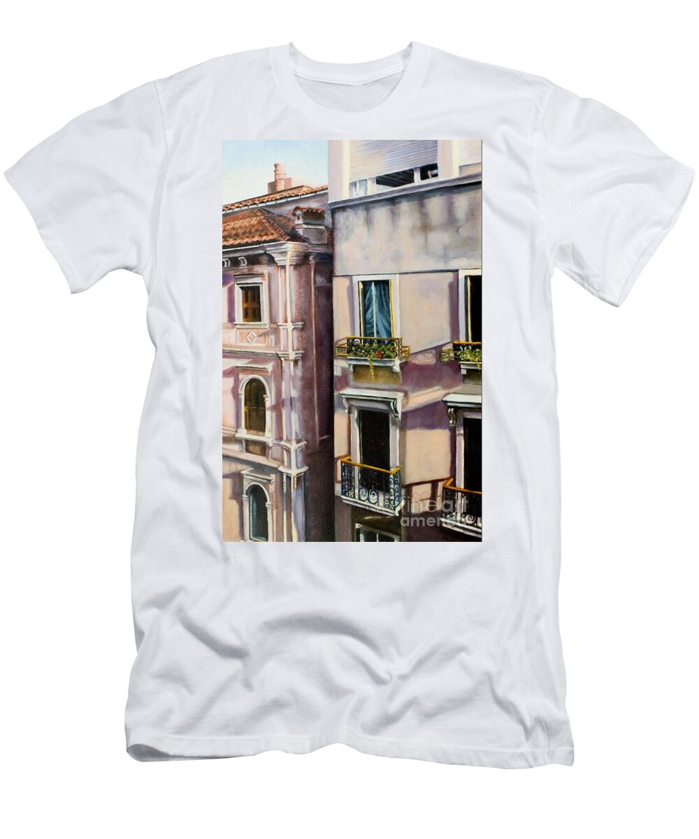 Landscape T-Shirt featuring the painting View from a Venetian Window by Marlene Book