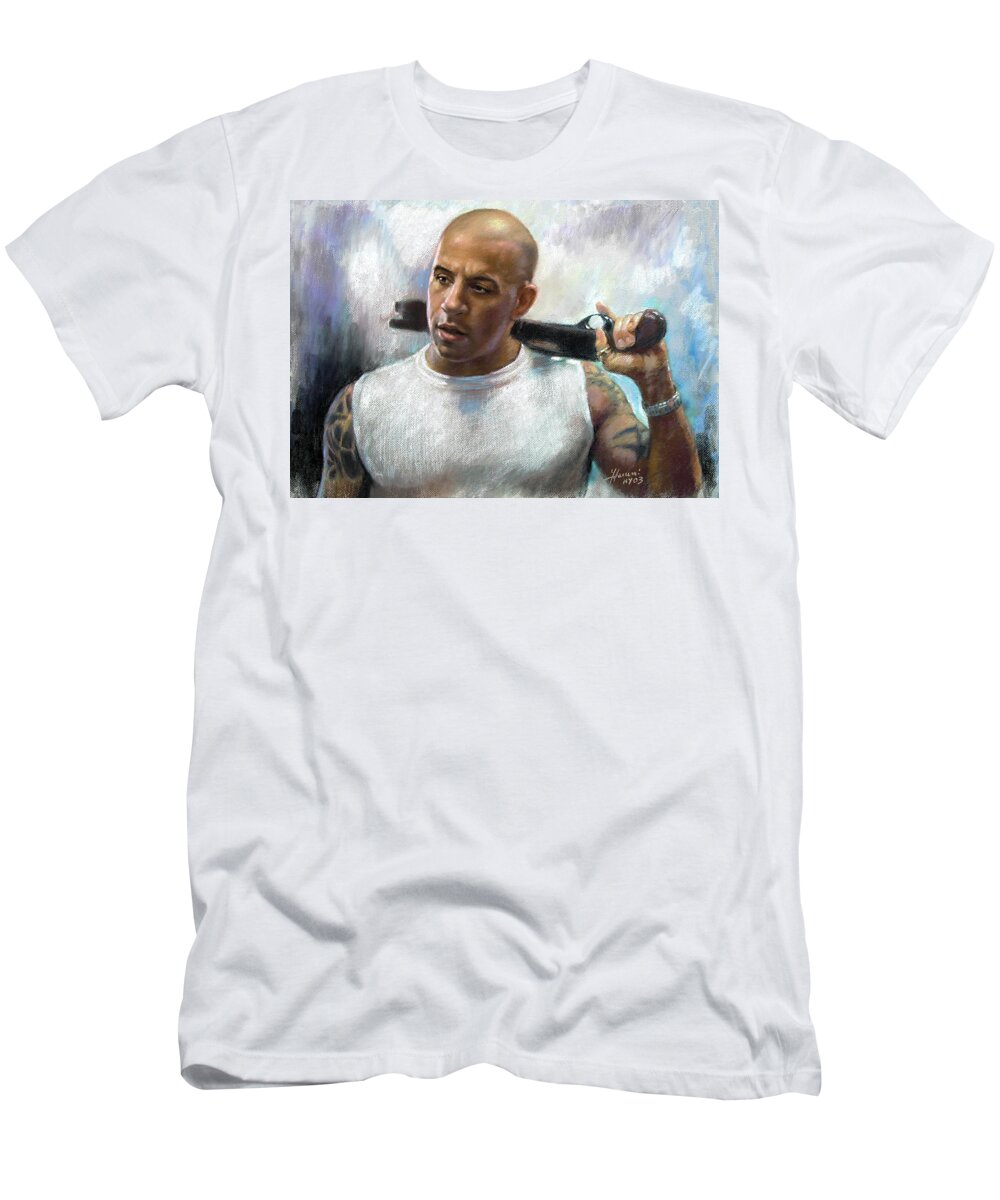 Vin Diesel T-Shirt featuring the pastel Vin Diesel by Ylli Haruni