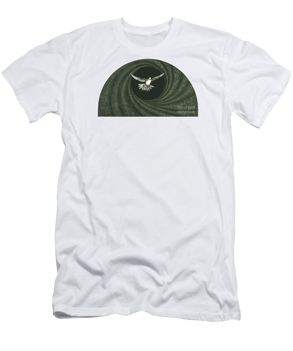Viriditas T-Shirt featuring the painting Viriditas- The Holy Spirit by William Hart McNichols