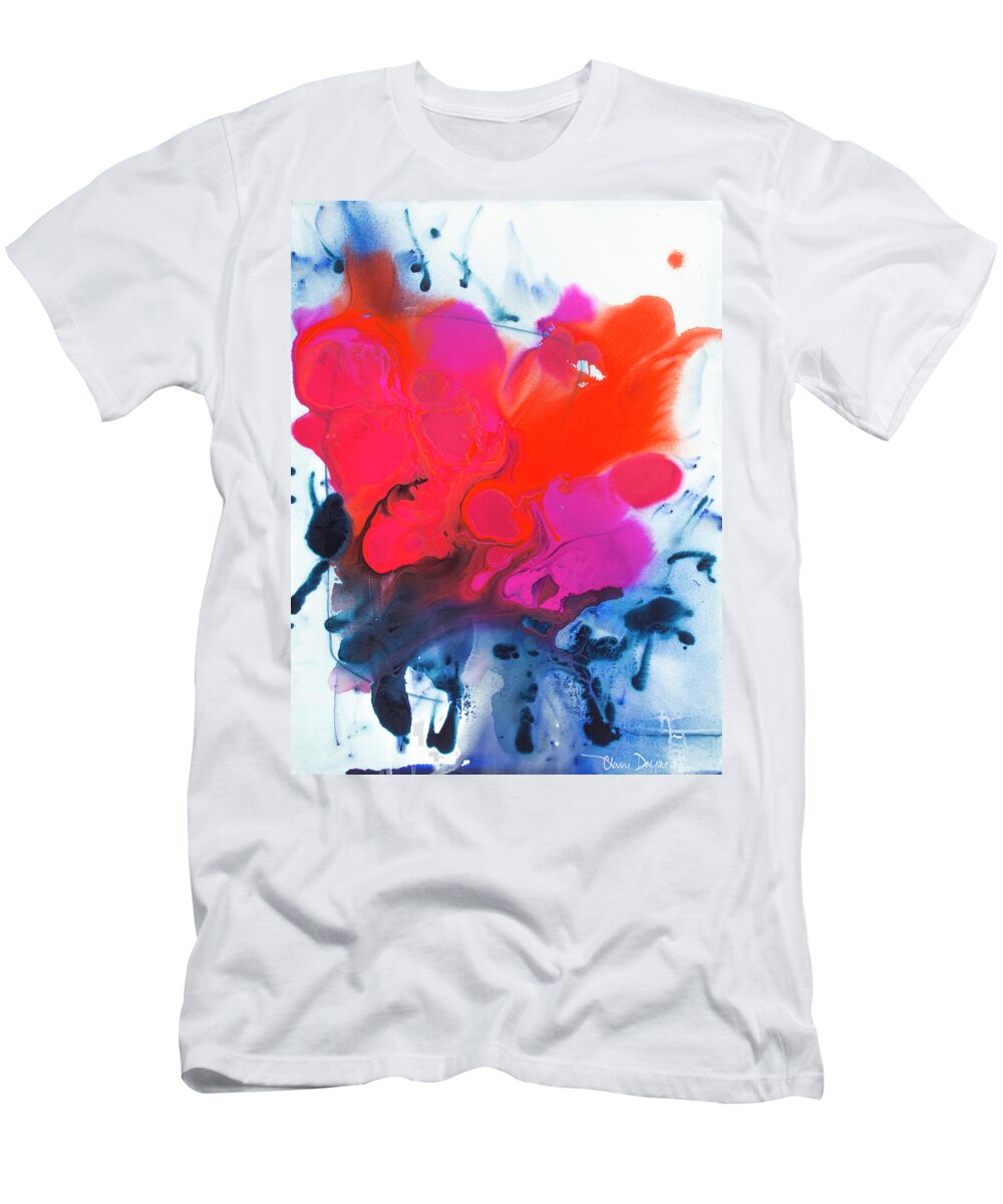Abstract T-Shirt featuring the painting Voice by Claire Desjardins