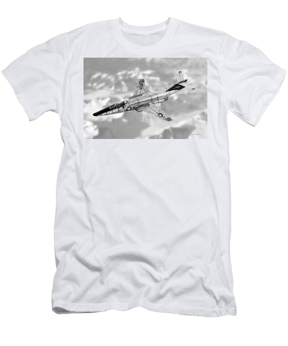 Military T-Shirt featuring the drawing Voodoo by Douglas Castleman