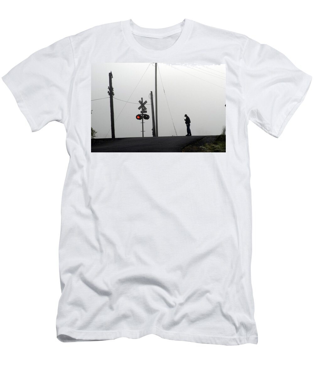 Railway T-Shirt featuring the photograph Walking The Line by DArcy Evans