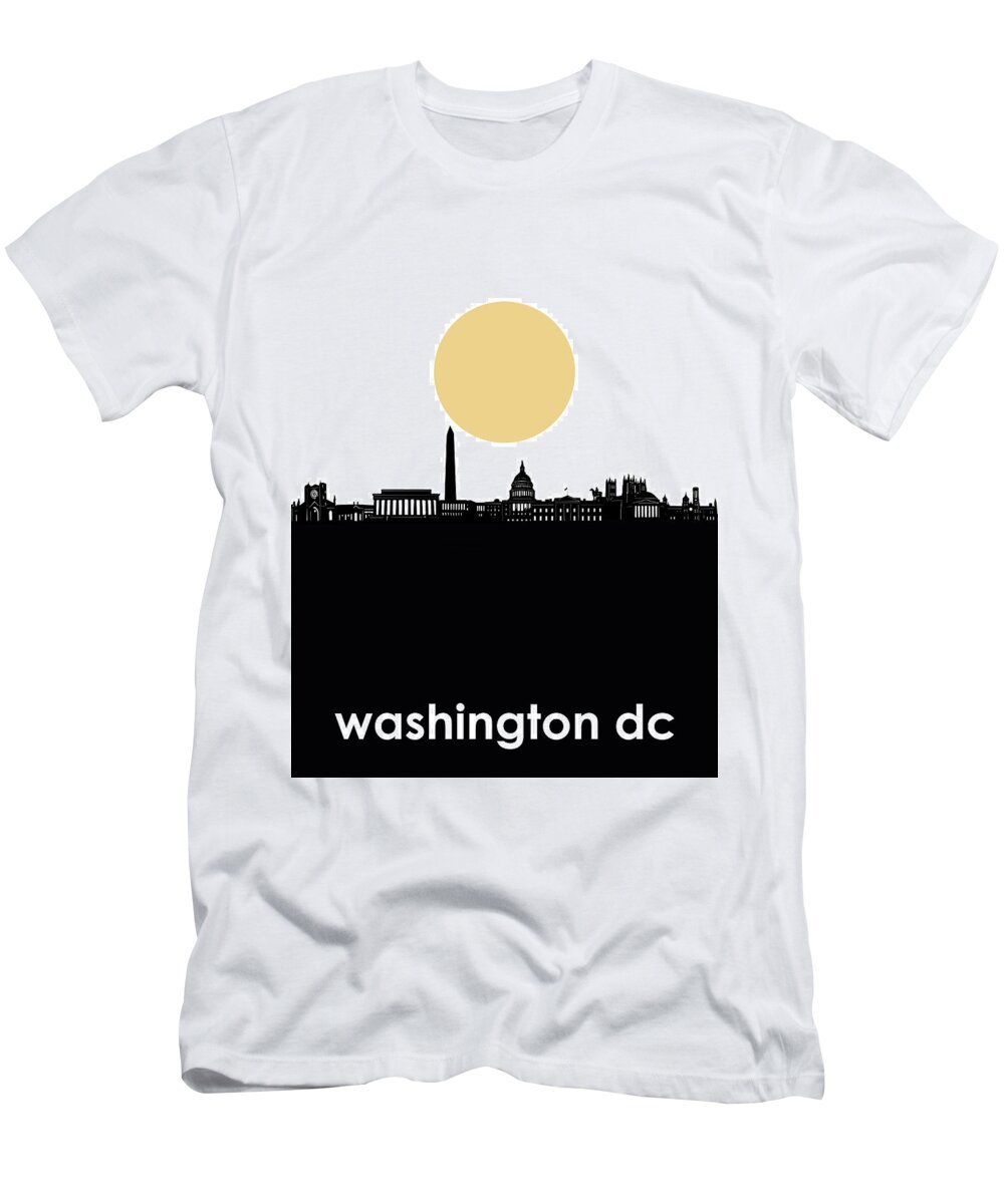 Washington Dc T-Shirt featuring the digital art Washington Dc Skyline Minimalism by Bekim M