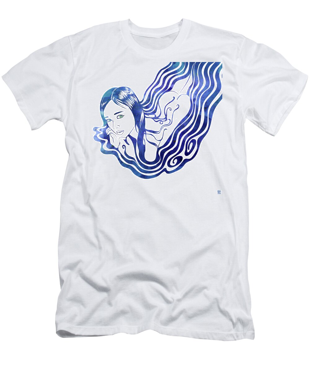 Beauty T-Shirt featuring the mixed media Water Nymph IX by Stevyn Llewellyn