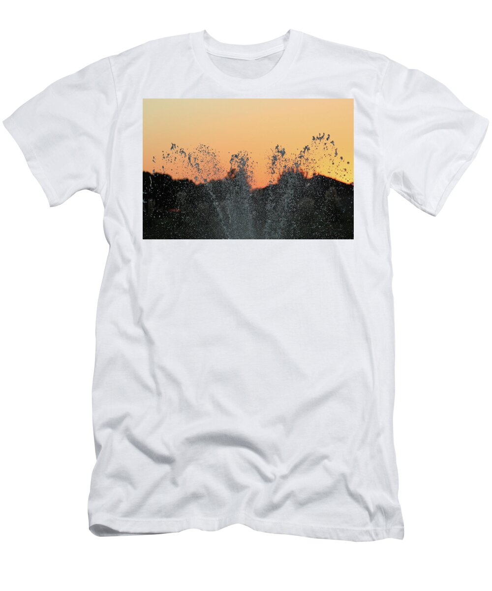 Water T-Shirt featuring the photograph Water Play At Sunset by DiDesigns Graphics