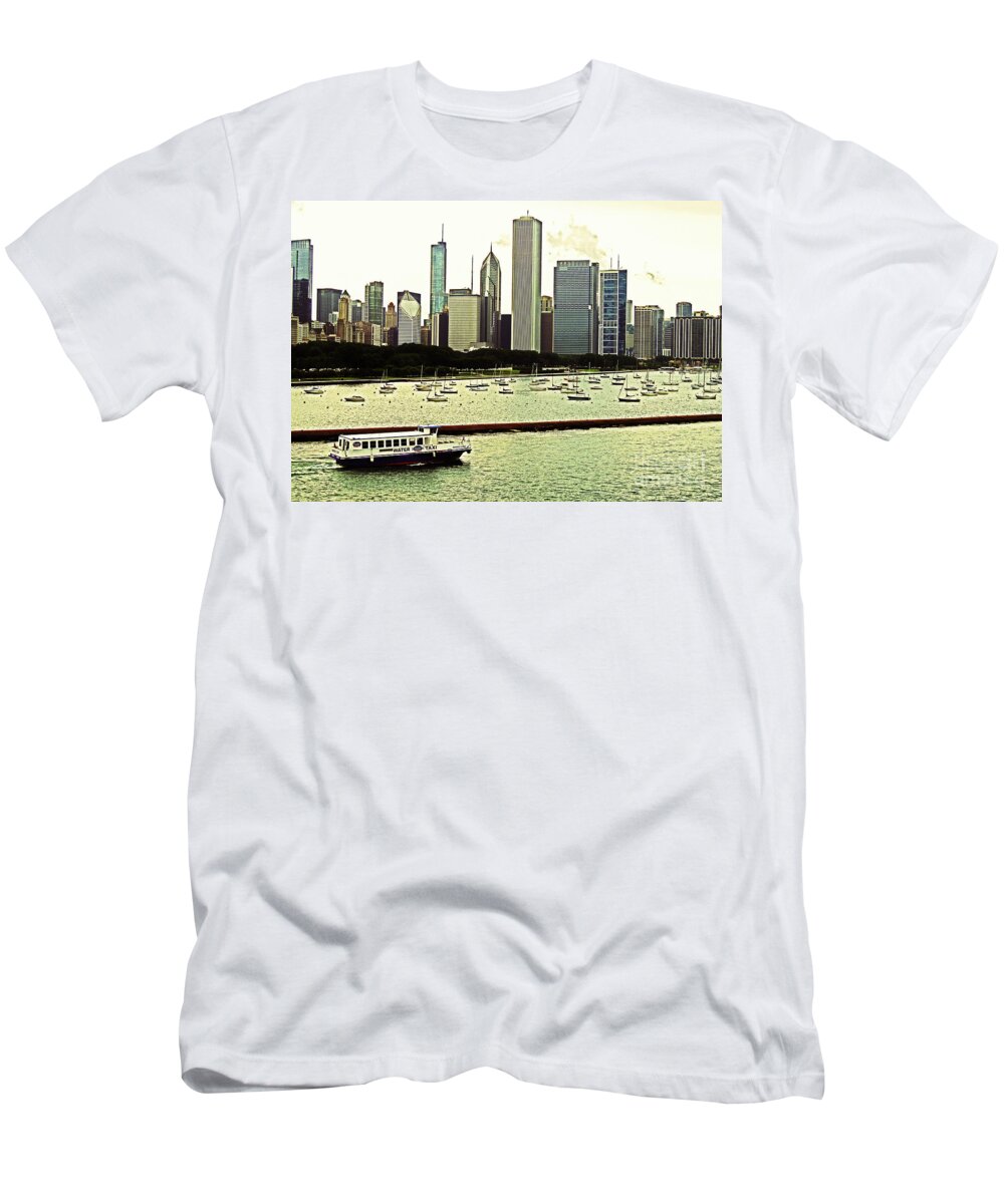 Water T-Shirt featuring the photograph Water Taxi In Chicago by Lydia Holly
