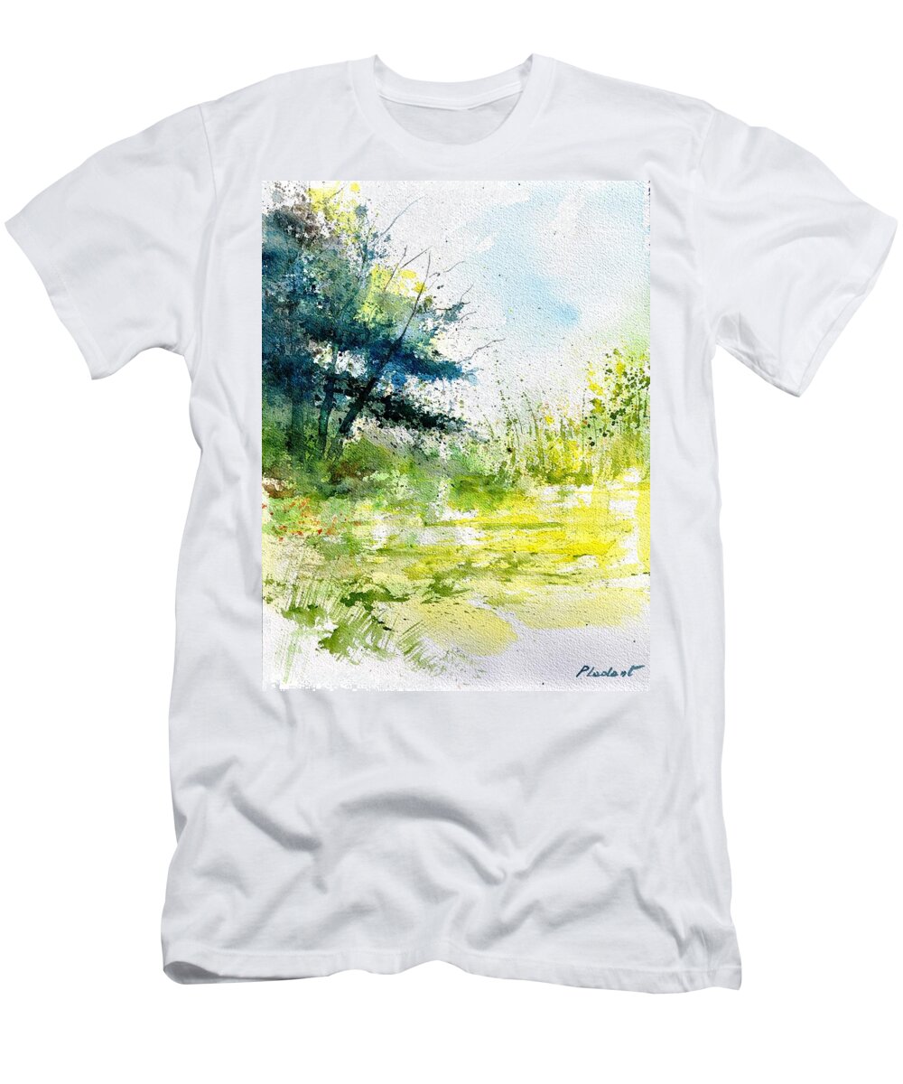 Landscape T-Shirt featuring the painting Watercolor 111141 by Pol Ledent