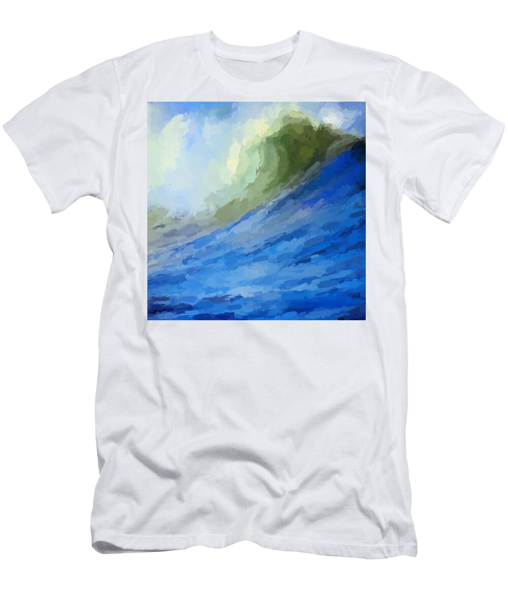Anthony Fishburne T-Shirt featuring the mixed media Wave in color by Anthony Fishburne