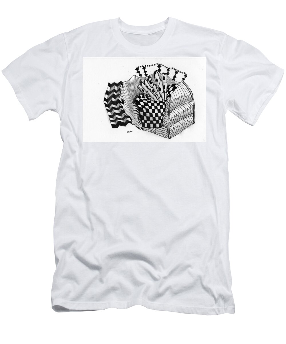 Ink T-Shirt featuring the drawing Whimsey2 by Susan Kubes