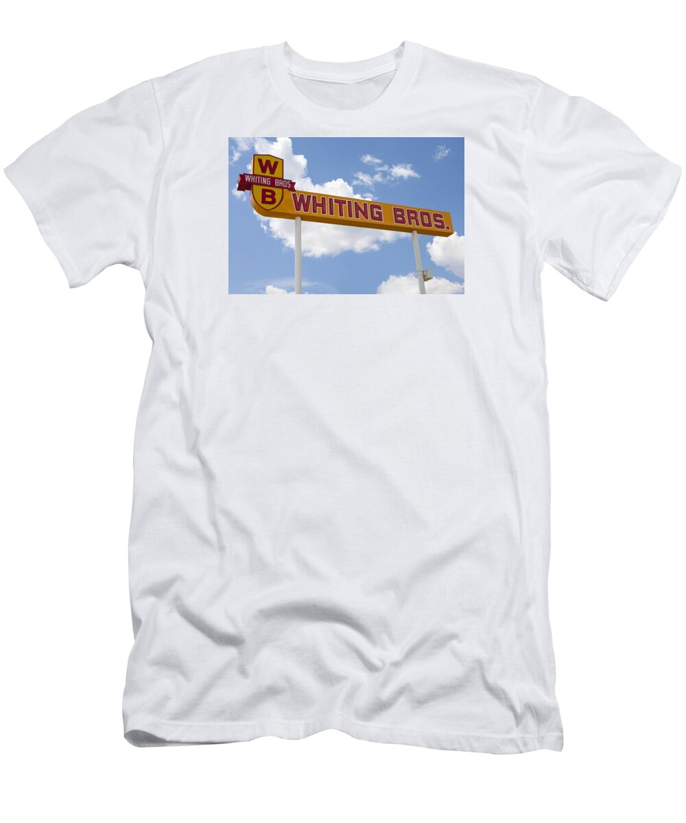 Route 66 T-Shirt featuring the photograph Whiting Bros in Moriarity by Rick Pisio