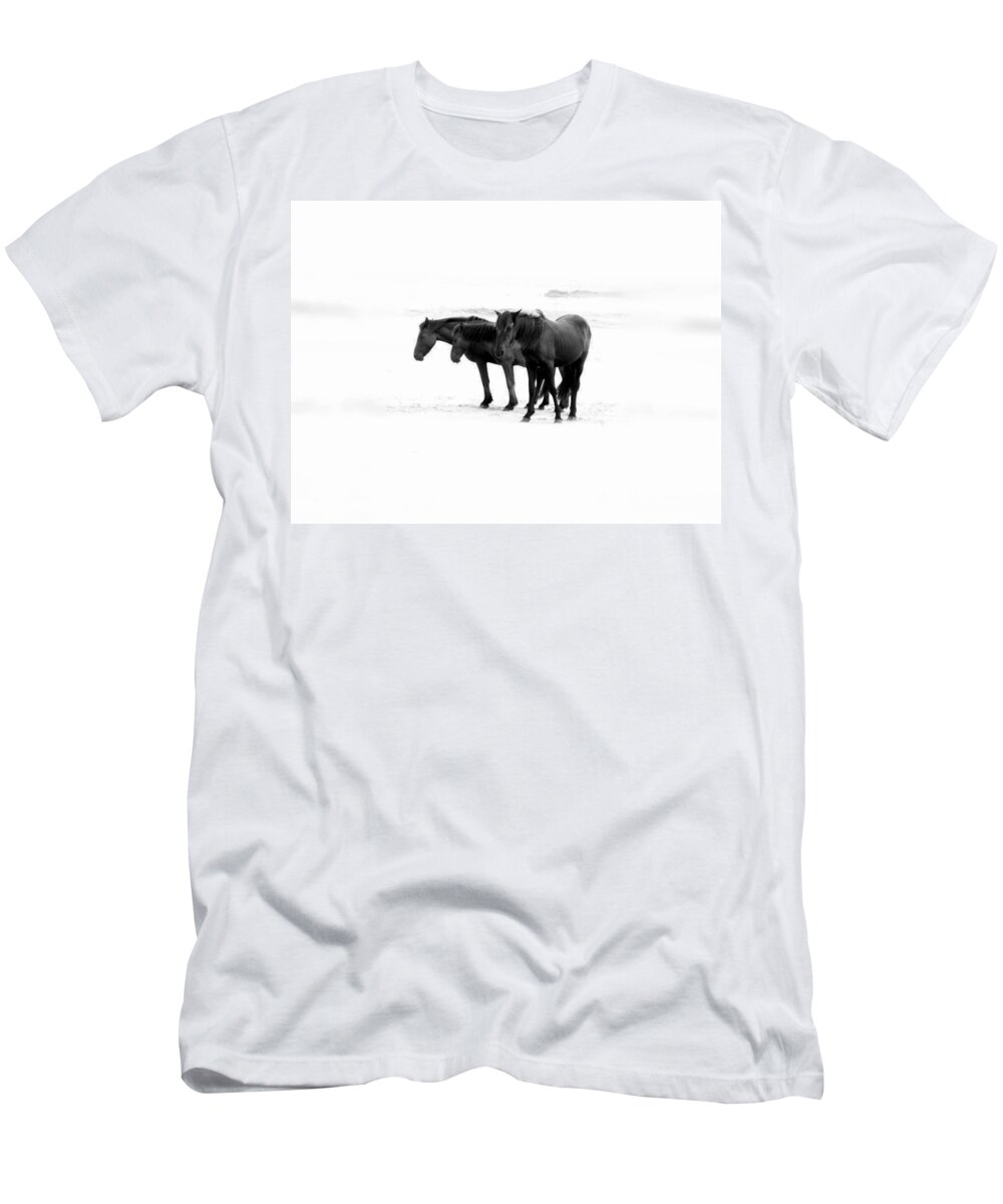 Wild T-Shirt featuring the photograph Wild and Free in Black and White by Kim Galluzzo