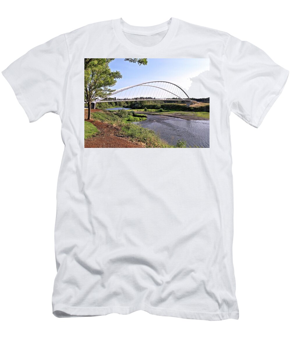 Oregon T-Shirt featuring the photograph Willamette Pedestrian Bridge by Lora Fisher