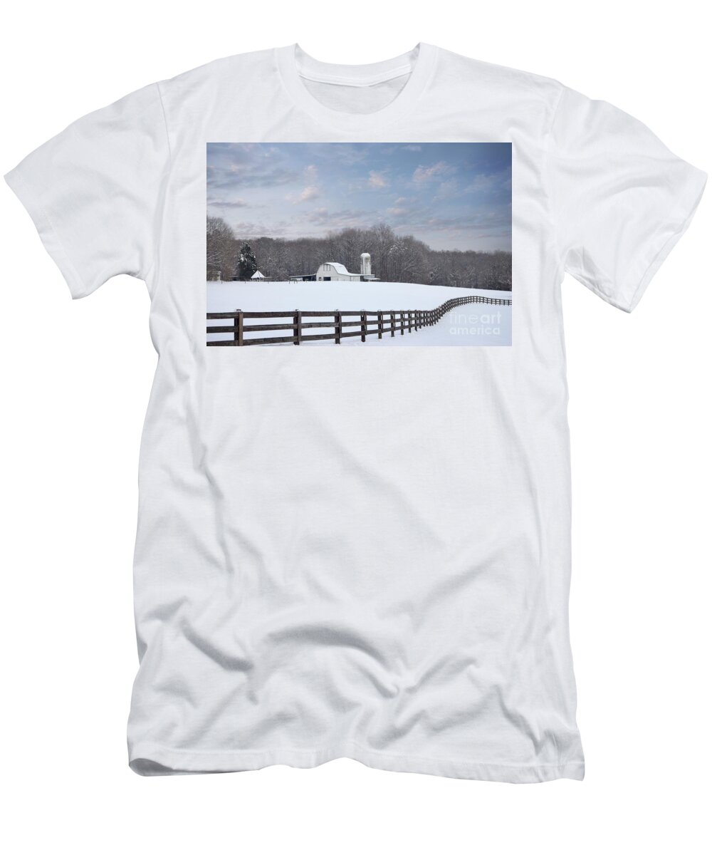 Farm T-Shirt featuring the photograph Winding Fence Farm by Benanne Stiens