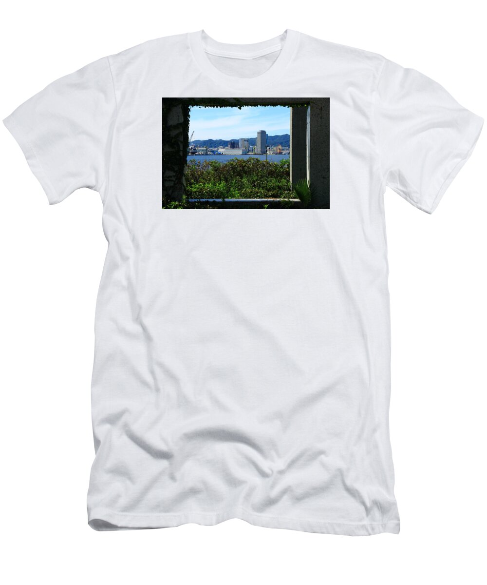 Window T-Shirt featuring the photograph Window-art-in-kobe by Shintaro Takami