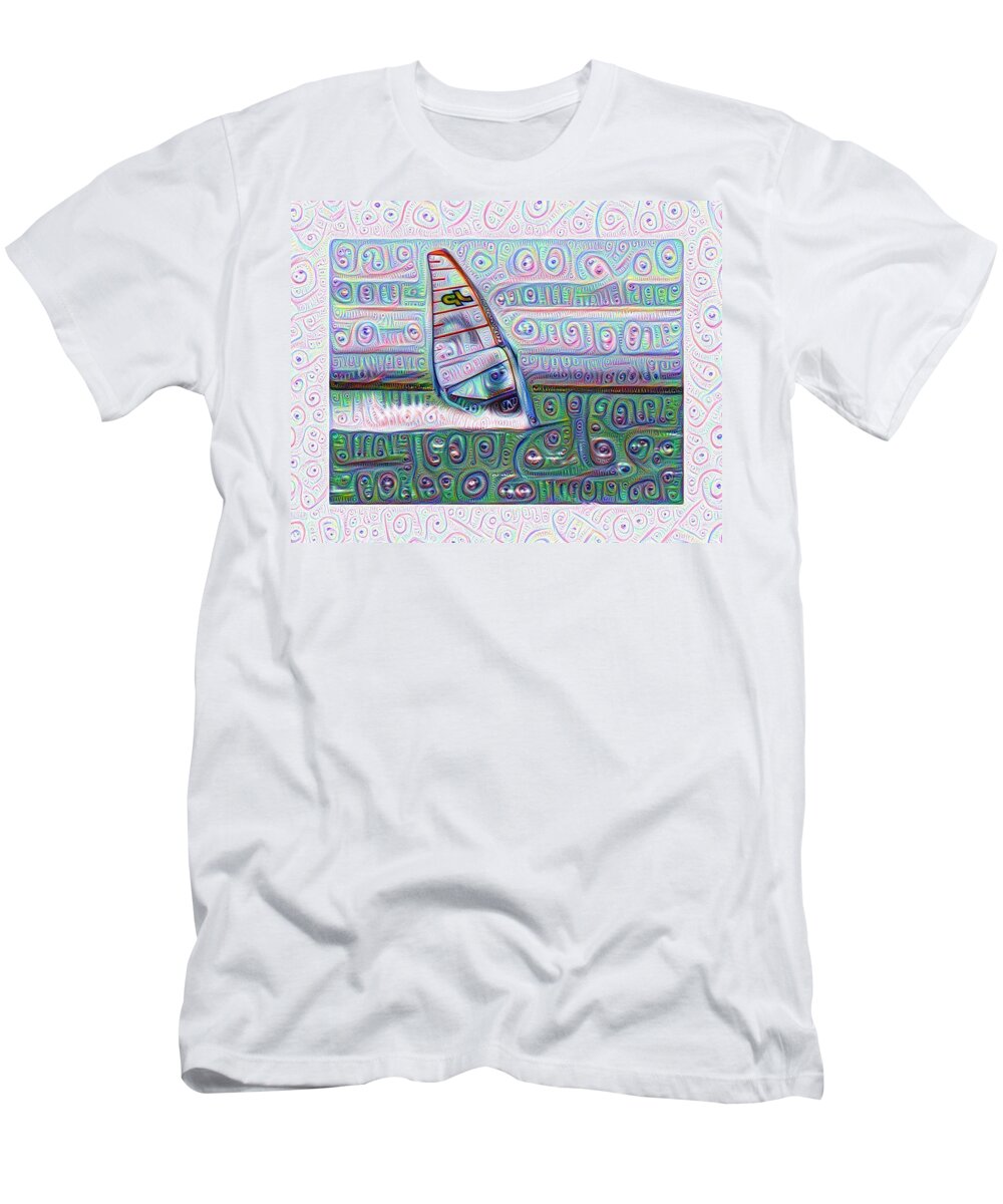 Abstract T-Shirt featuring the photograph Windsurfing by Spikey Mouse Photography