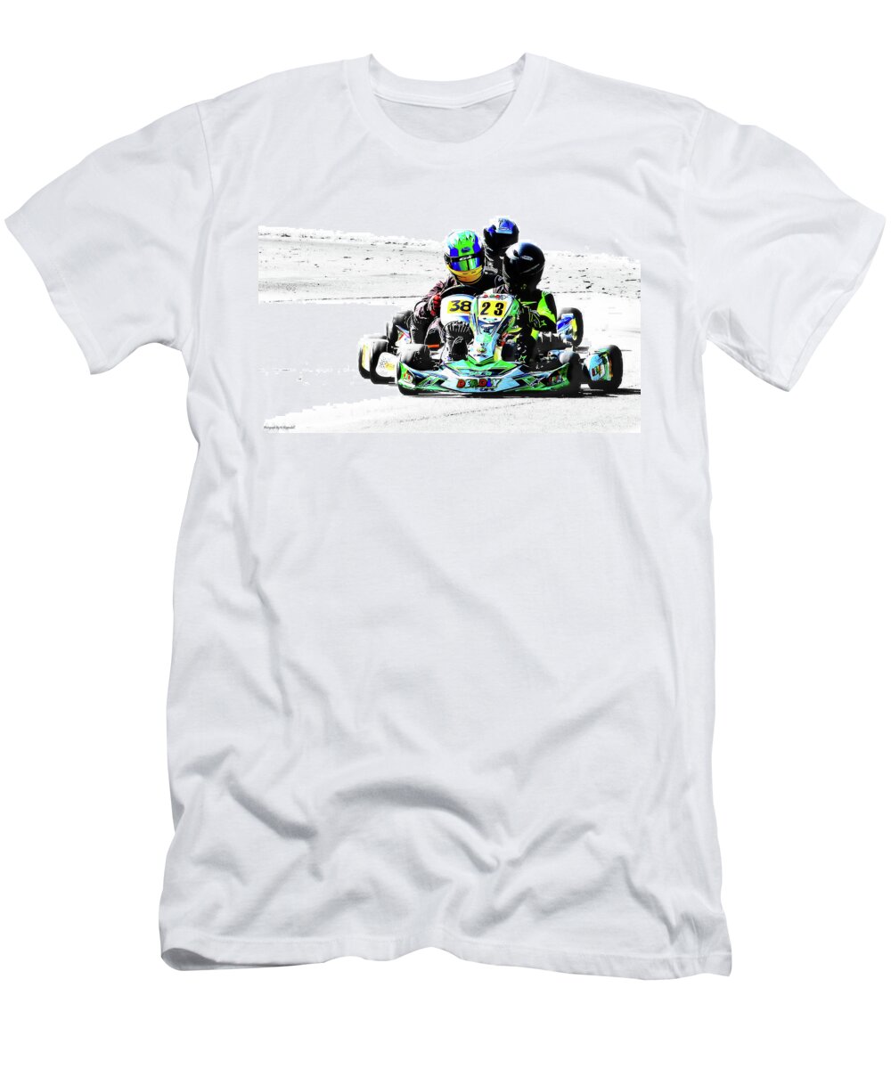 Wingham Go Karts Australia T-Shirt featuring the photograph Wingham Go karts 09 by Kevin Chippindall
