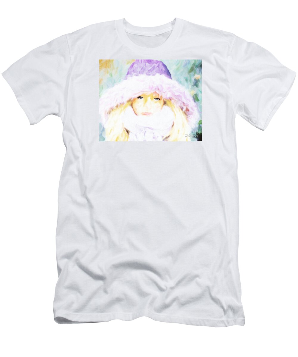 Portrait T-Shirt featuring the painting Winter by Chris Armytage
