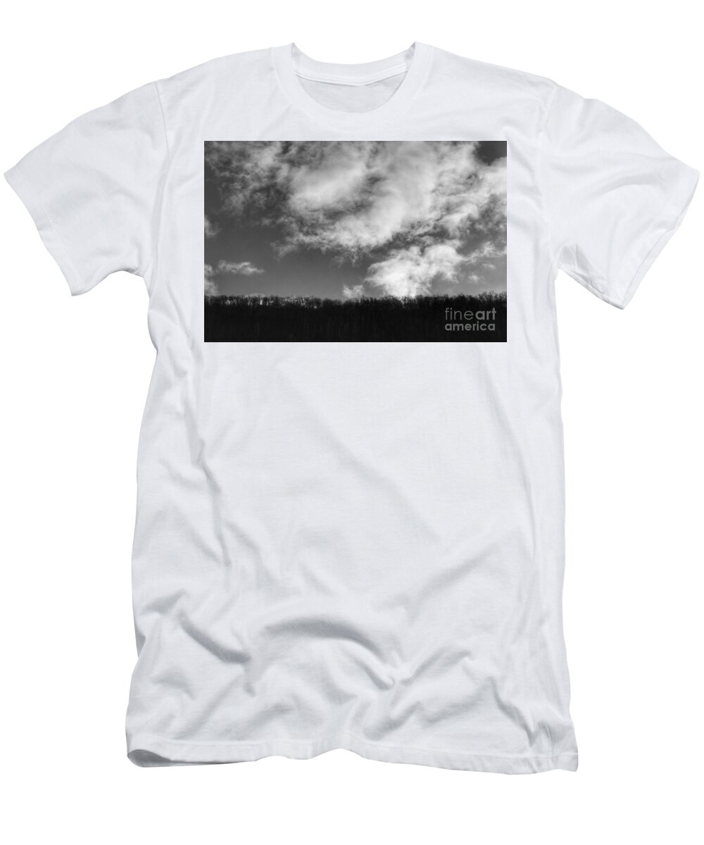 Winter T-Shirt featuring the photograph Winter Clouds Over the Delaware River by Christopher Lotito