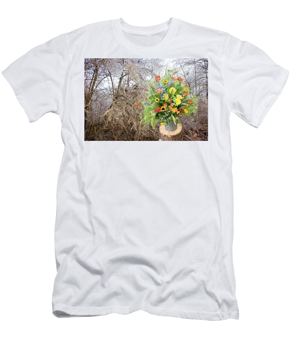 Lise Winne T-Shirt featuring the photograph Winter Garden by Lise Winne
