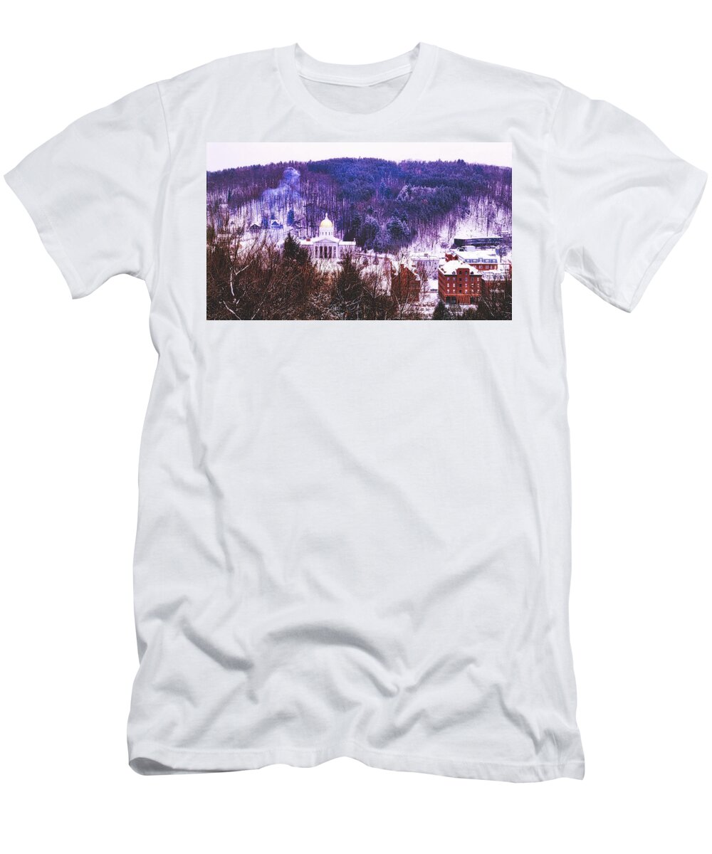Montpelier T-Shirt featuring the photograph Winter In Montpelier, Vermont by Mountain Dreams