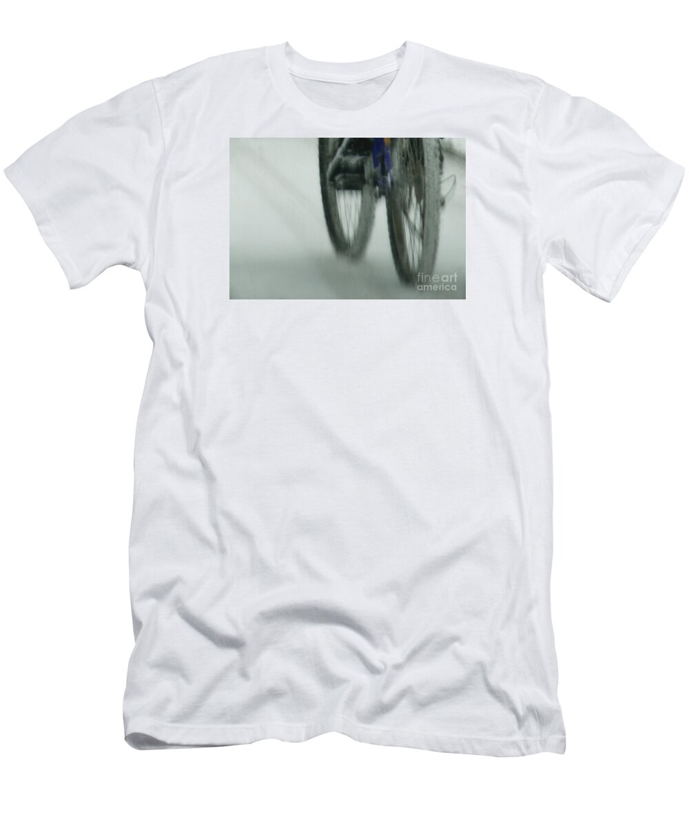 Bicycle T-Shirt featuring the photograph Winter Ride by Linda Shafer
