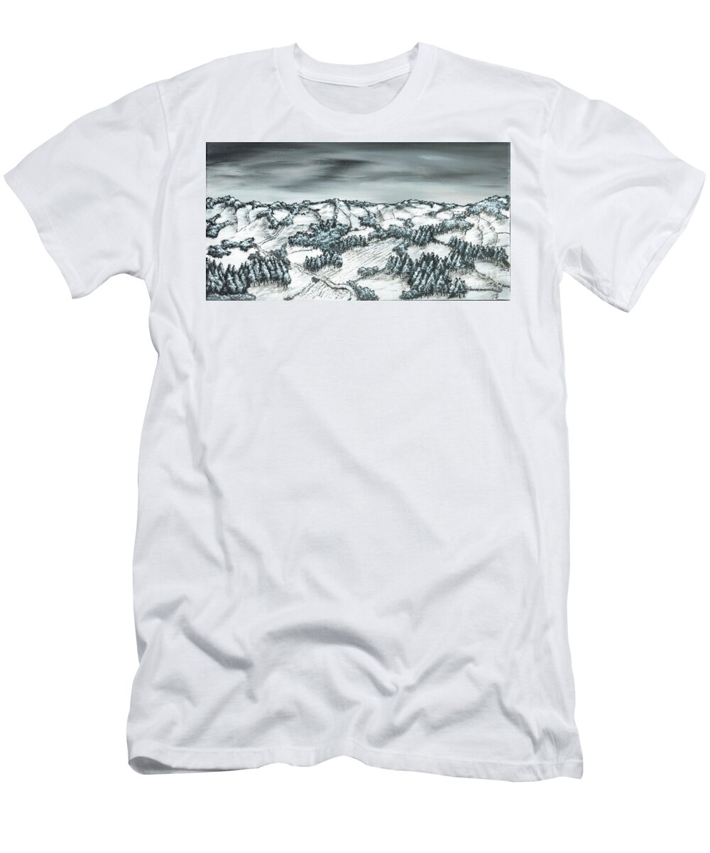 Winter T-Shirt featuring the painting Winter Wonderland by Kenneth Clarke