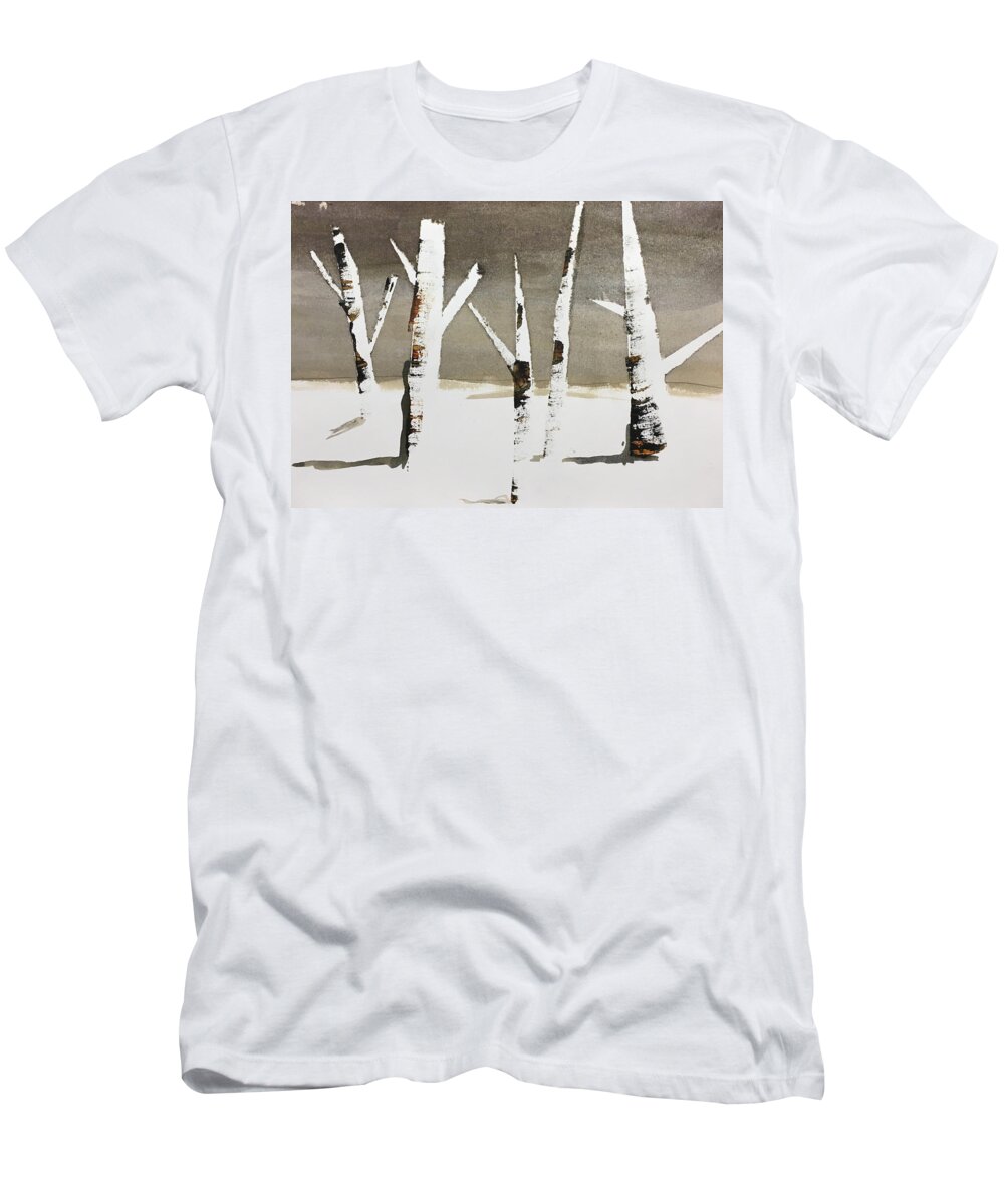 Winter T-Shirt featuring the painting Winter Wood by Carole Johnson
