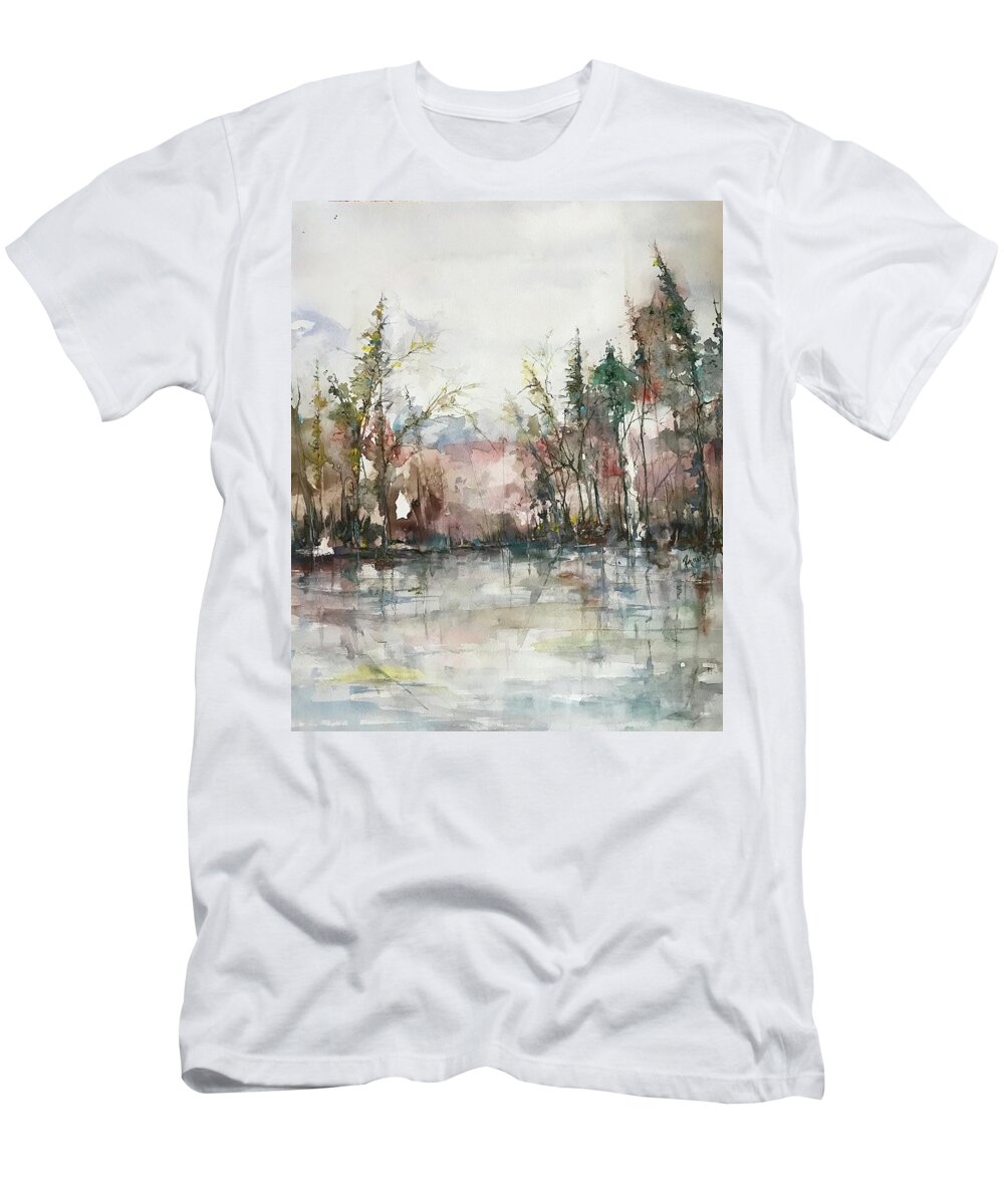 Series T-Shirt featuring the painting Winters Dawn Series by Robin Miller-Bookhout