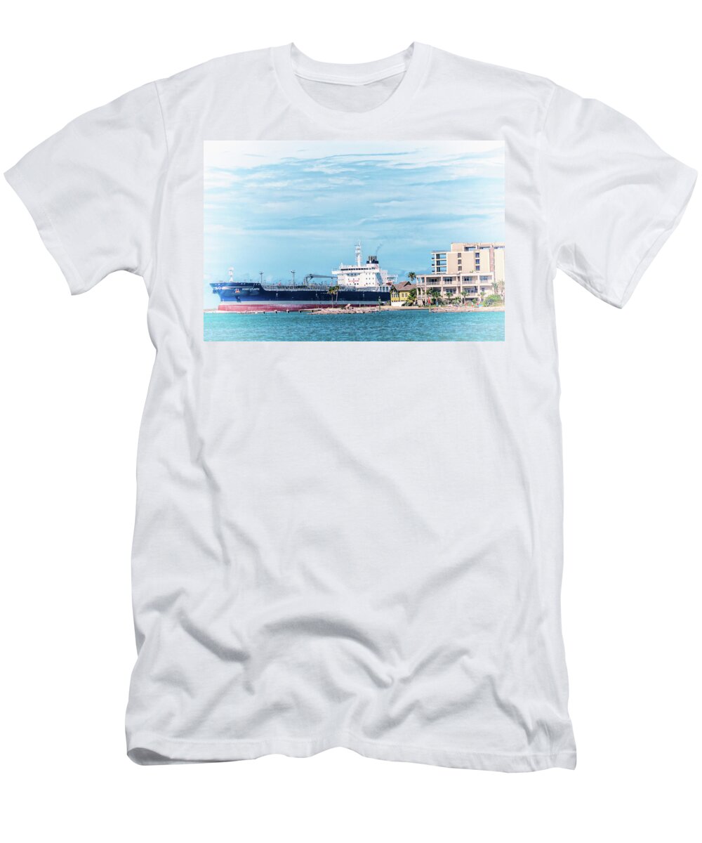 Wisby Atlantic T-Shirt featuring the photograph Wisby Atlantic - Incoming Ship by Debra Martz