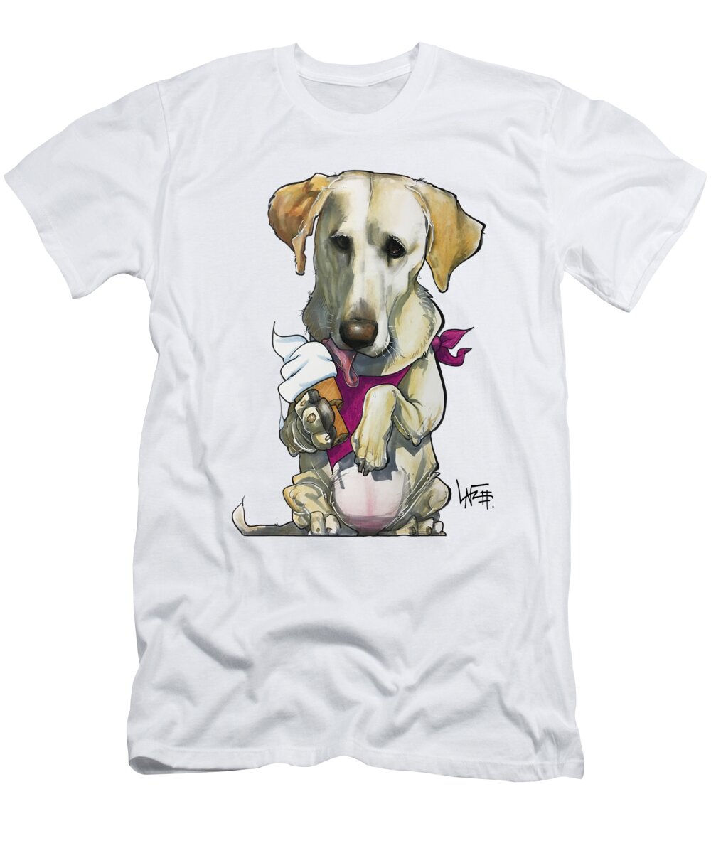 Pet Portrait T-Shirt featuring the drawing Womack 3291 Trina-K by Canine Caricatures By John LaFree