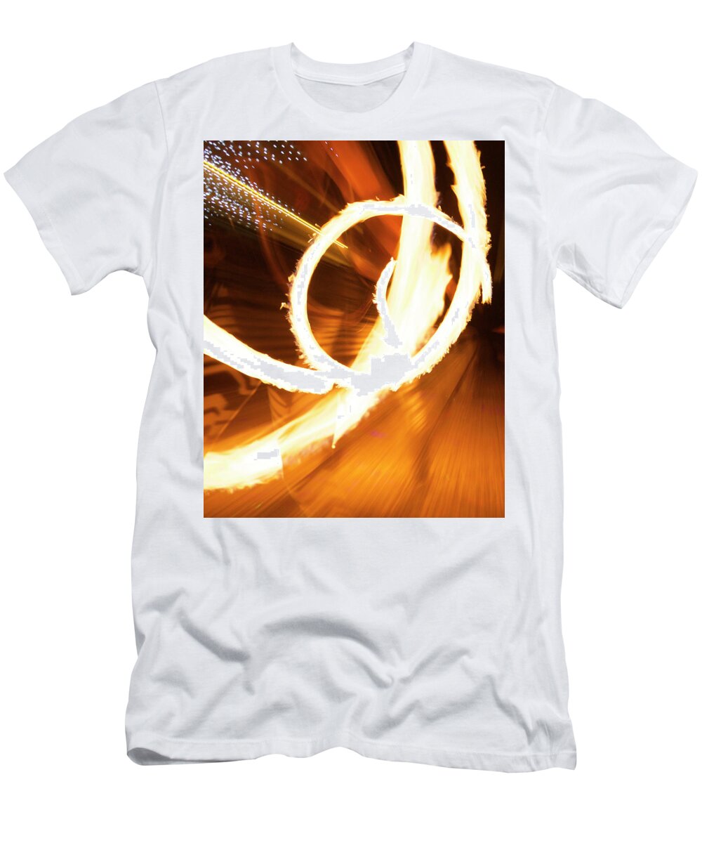 Poi T-Shirt featuring the photograph Woman on Fire by Ellery Russell