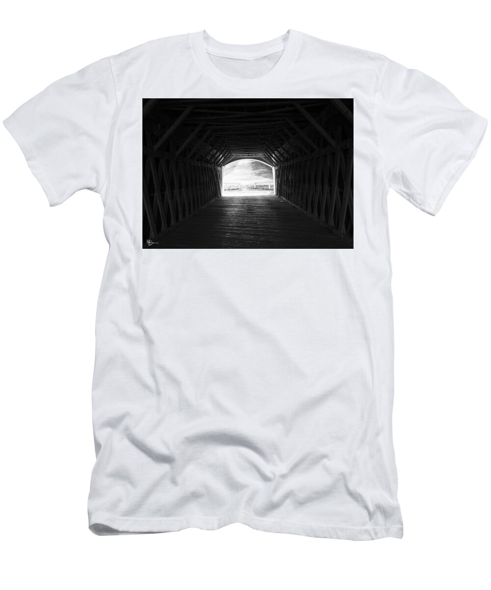 Bridge T-Shirt featuring the photograph Wooden Bridge Within by Mary Anne Delgado