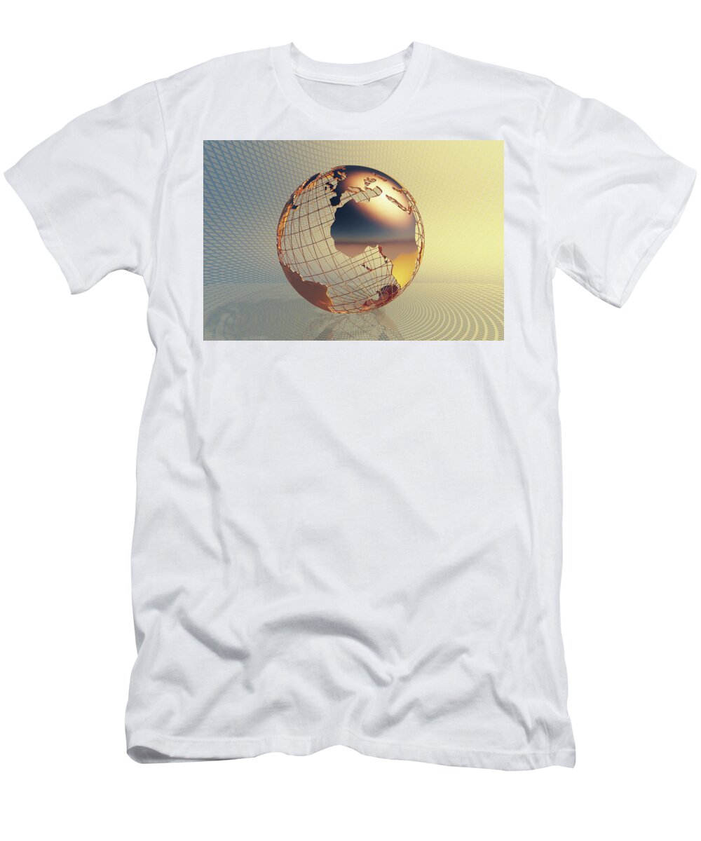World T-Shirt featuring the photograph World global business background by Johan Swanepoel